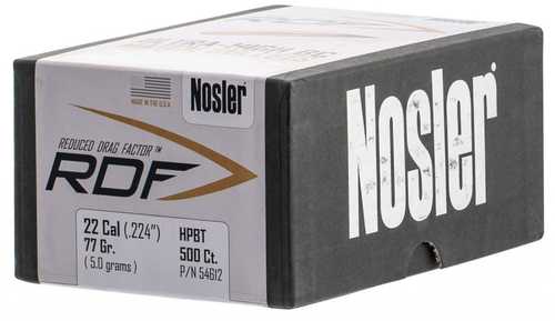 Nosler Bullets 22 Caliber 77 Grain HPBT RDF 500 Pack